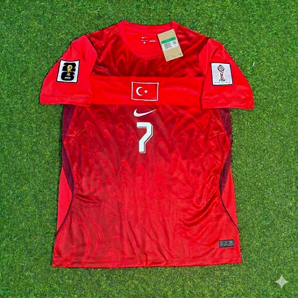 Kerem Aktürkoğlu #7 Turkey Türkiye - World Cup 2026 - Home Red - Jersey Trikot - Maillot Maglia