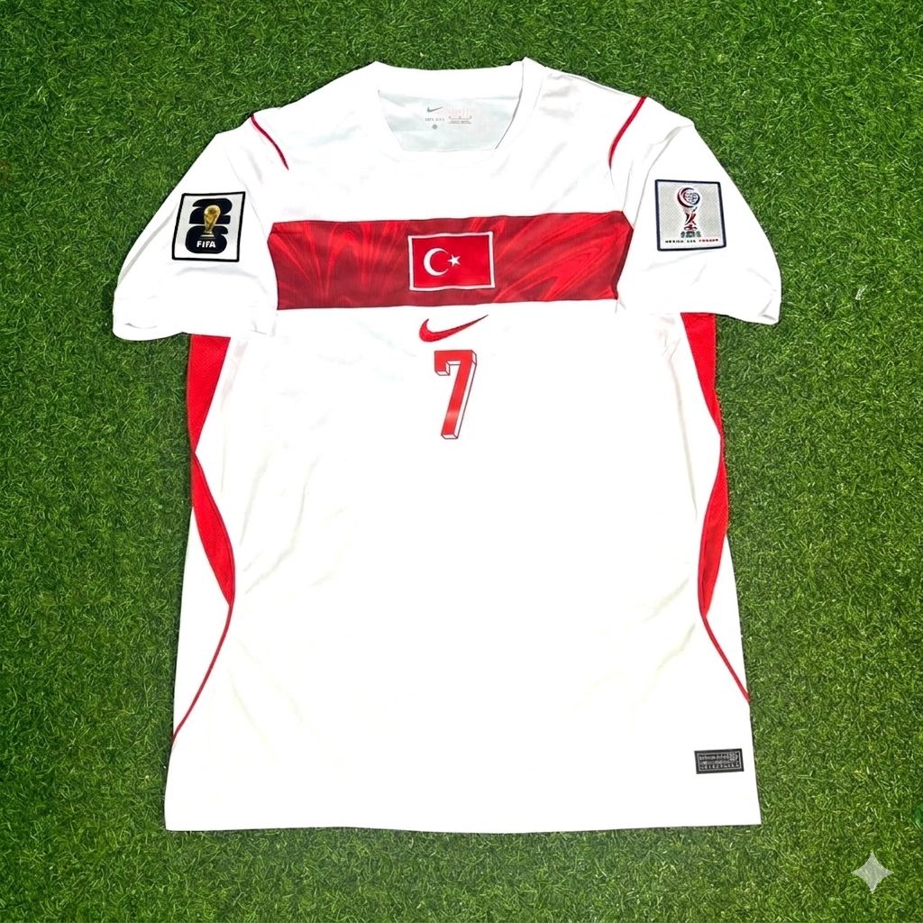 Kerem Aktürkoğlu #7 Turkey Türkiye- World Cup 2026 -Away White - Jersey Trikot - Maillot Maglia