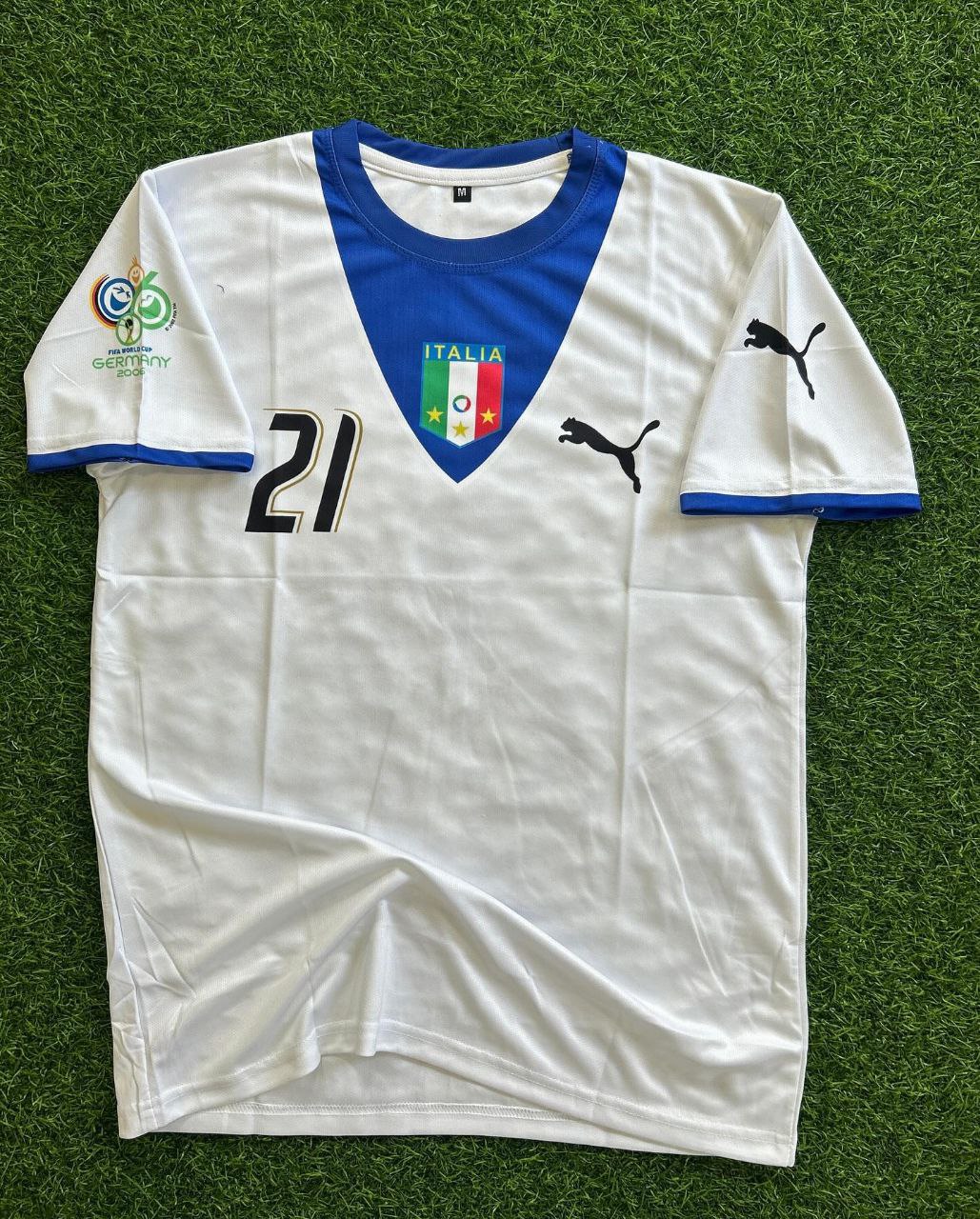 Andrea Pirlo Italien WM 2006 Deutschland Auswärtstrikot weiß Retro