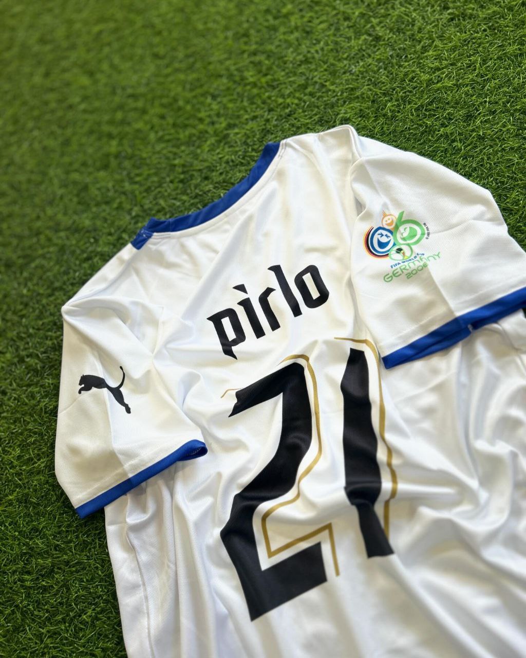 Andrea Pirlo İtalya 2006 Dünya Kupası Almanya Deplasman Beyaz Retro Forma