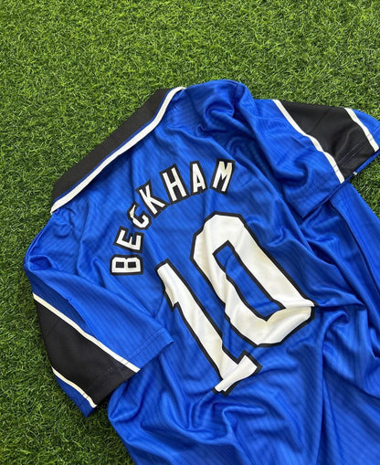 David Beckham Manchester United 1996/1997 Blue Retro Football Jersey