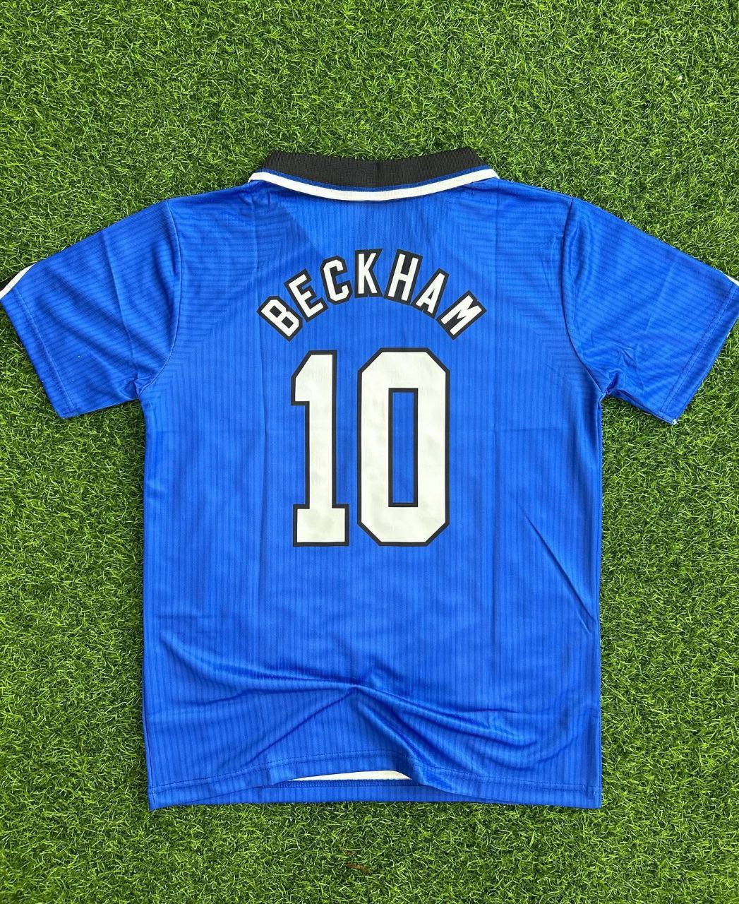 David Beckham Manchester United Blaues Retro-Trikot