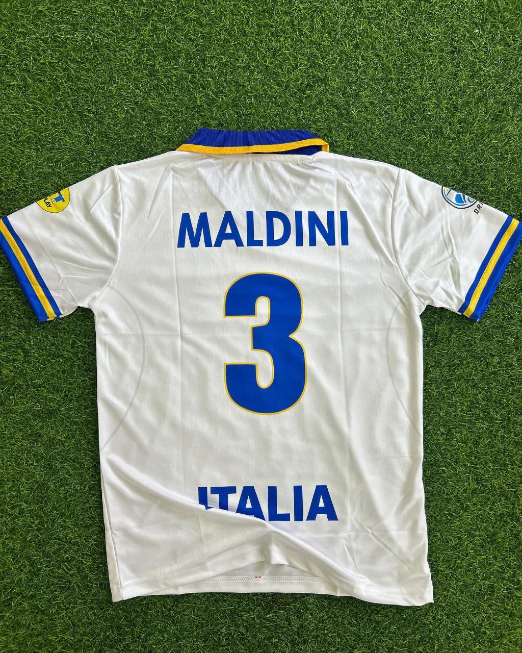 Paolo Maldini Italien Weißes Retro-Trikot