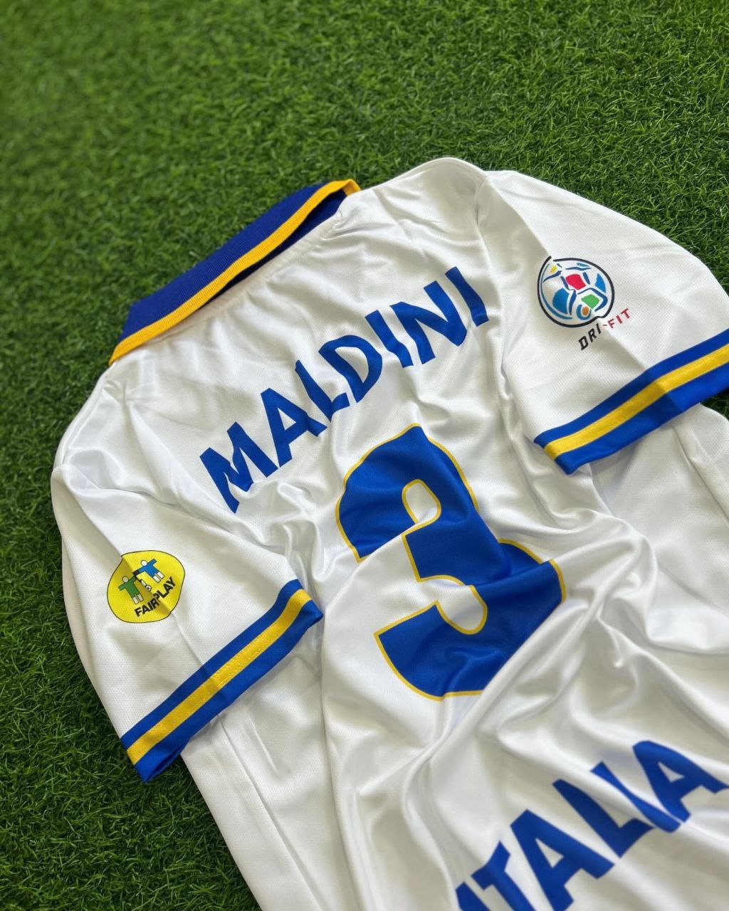 Paolo Maldini Italien Weißes Retro-Trikot