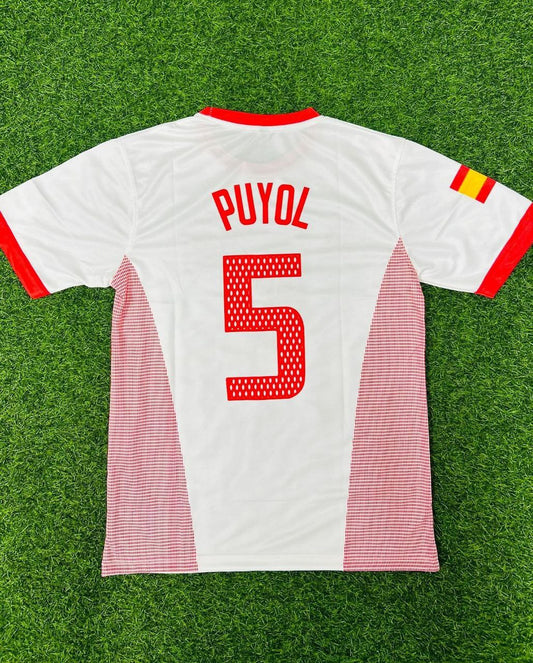 Carles Puyol 02-03 Spanien Weißes Retro-Trikot