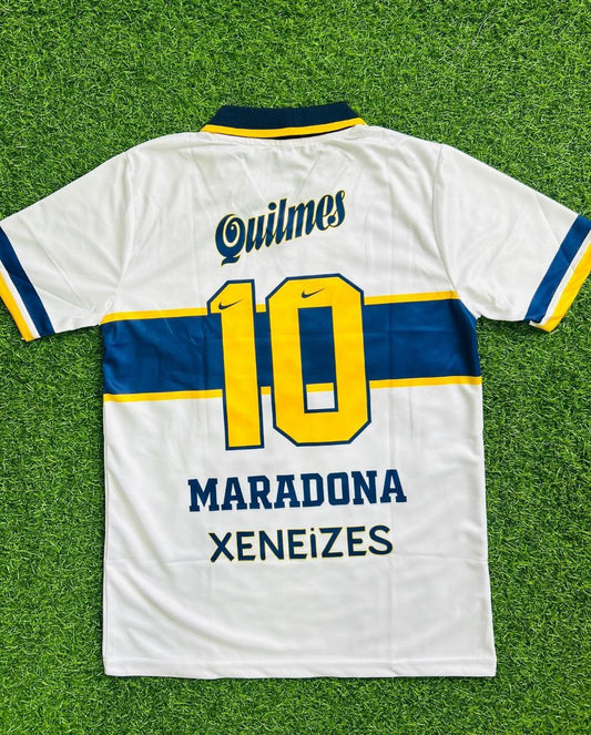 Diego Armando 81/82 Maradona Boca Juniors Weißes Retro-Trikot