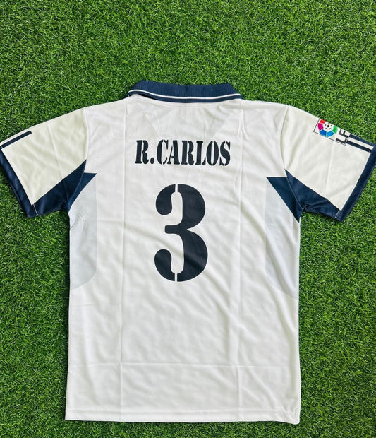 Roberto Carlos 2000–01 Real Madrid – Weißes Retro-Trikot