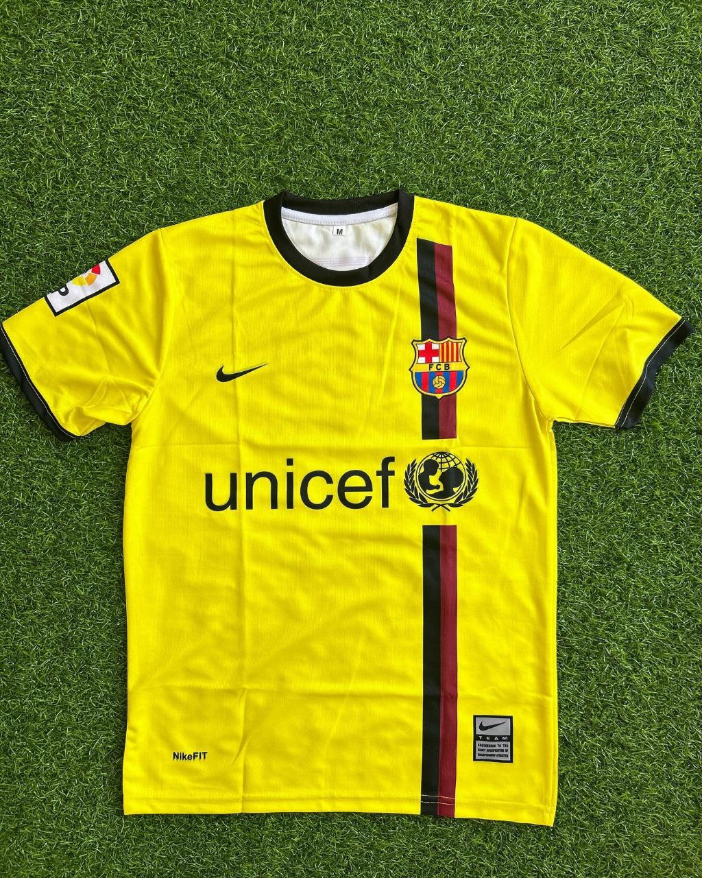 Lionel Messi 2008-09 Barcelona Yellow Retro Jersey