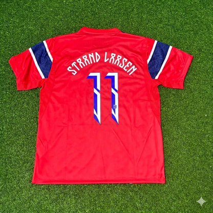 Jørgen Strand Larsen #11 Norway 2026 World Cup Home Football Jersey