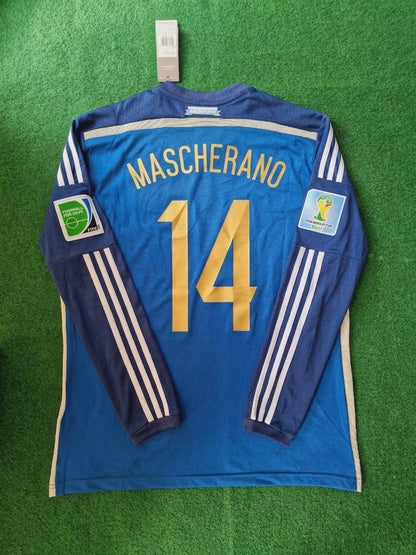 Javier Mascherano Argentina 2014 World Cup Retro Football Jersey