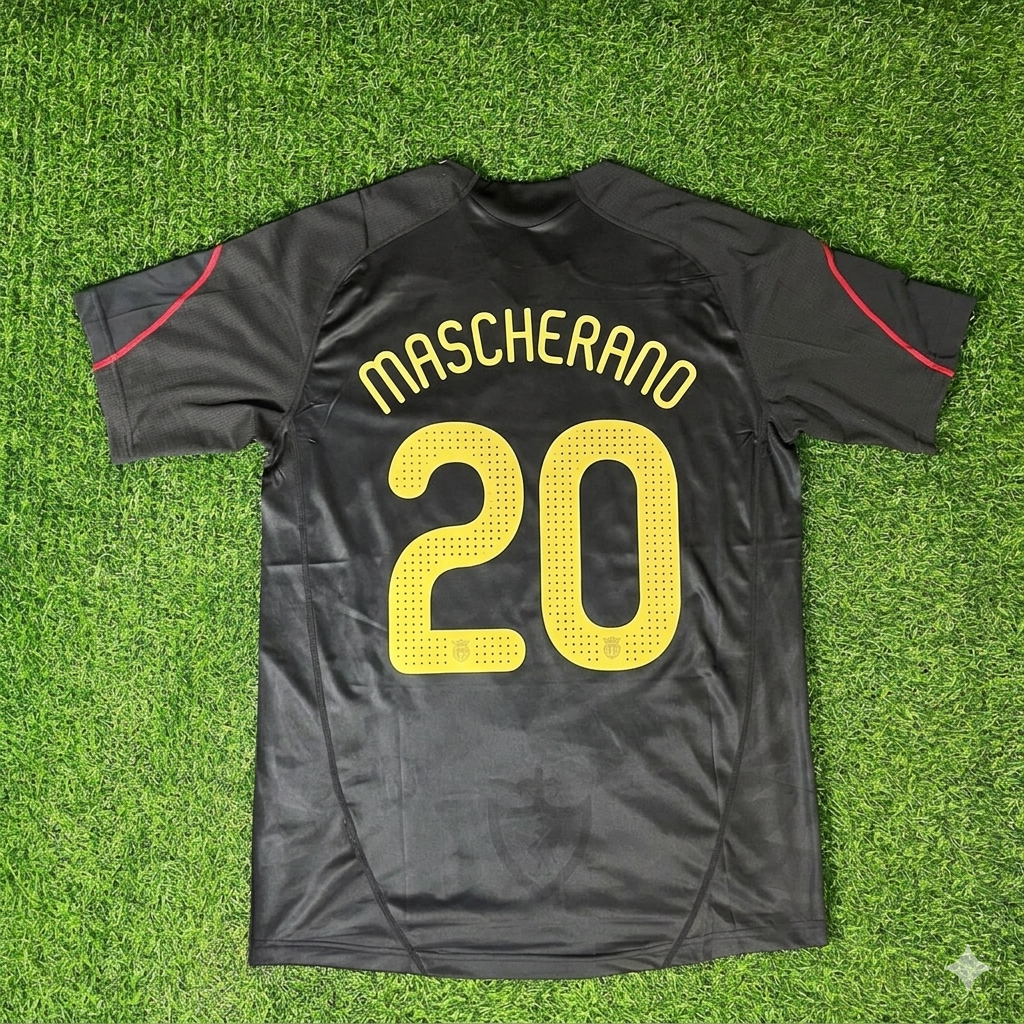 Javier Mascherano – Liverpool 2009-10 Black Retro Kit Jersey – | Trikot | Maillot Soccer Shirt