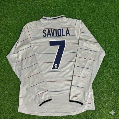 Javier Saviola #7 Barcelona 2003 2004 Away Long Sleeve Retro Football Jersey Kit