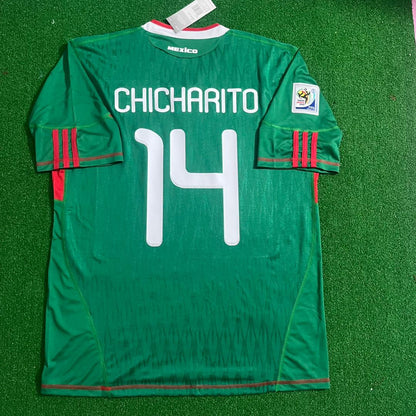 Javier Hernandez Chicharito Mexico 2010 World Cup Retro Jersey Maillot Soccer Camiseta Soccer Shirt