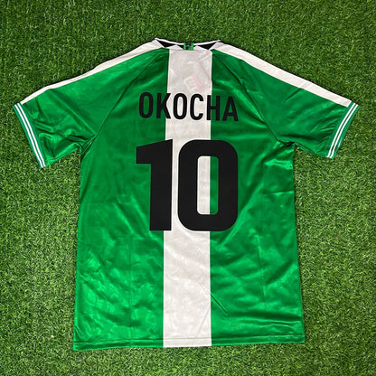 Jay-Jay Okocha 10 - Nigeria 1994 1996 Retro Kit Jersey Maillot Trikot Soccer Shirt