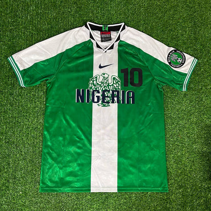 Jay-Jay Okocha 10 - Nigeria 1994 1996 Retro Kit Jersey Maillot Trikot Soccer Shirt