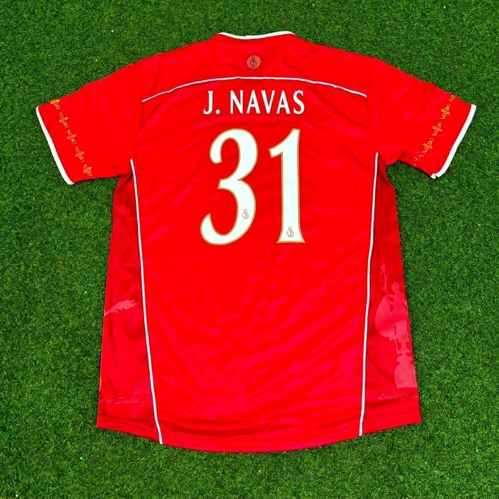 Jesus Navas Sevilla 2003/2004 Red Home Retro Football Jersey Kit
