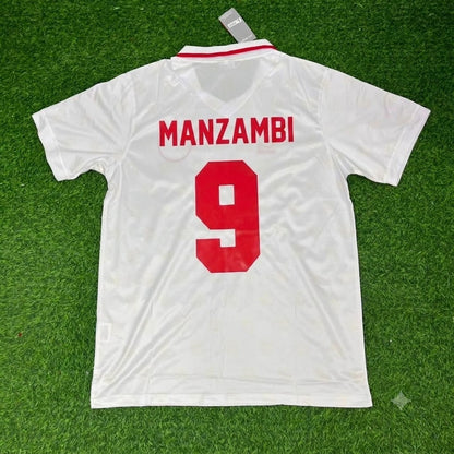 Johan Manzambi Switzerland 1994 World Cup White Retro Football Jersey