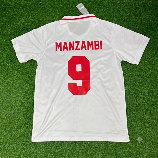Johan Manzambi Switzerland 1994 World Cup White Retro Football Jersey