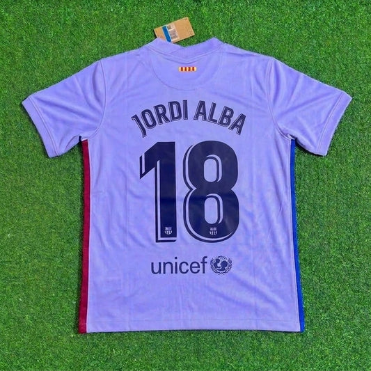 Jordi Alba #18 Barcelona 2021-22 Season Retro Jersey Trikot Soccer Shirt
