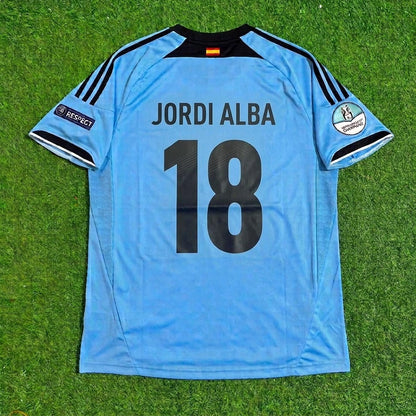 Jordi Alba Spain EURO 2012 Final Retro Football Jersey Kit