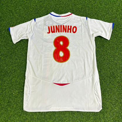 Juninho Pernambucano Olympique Lyonnais 2008–2009 Home White Retro Football Jersey Kit