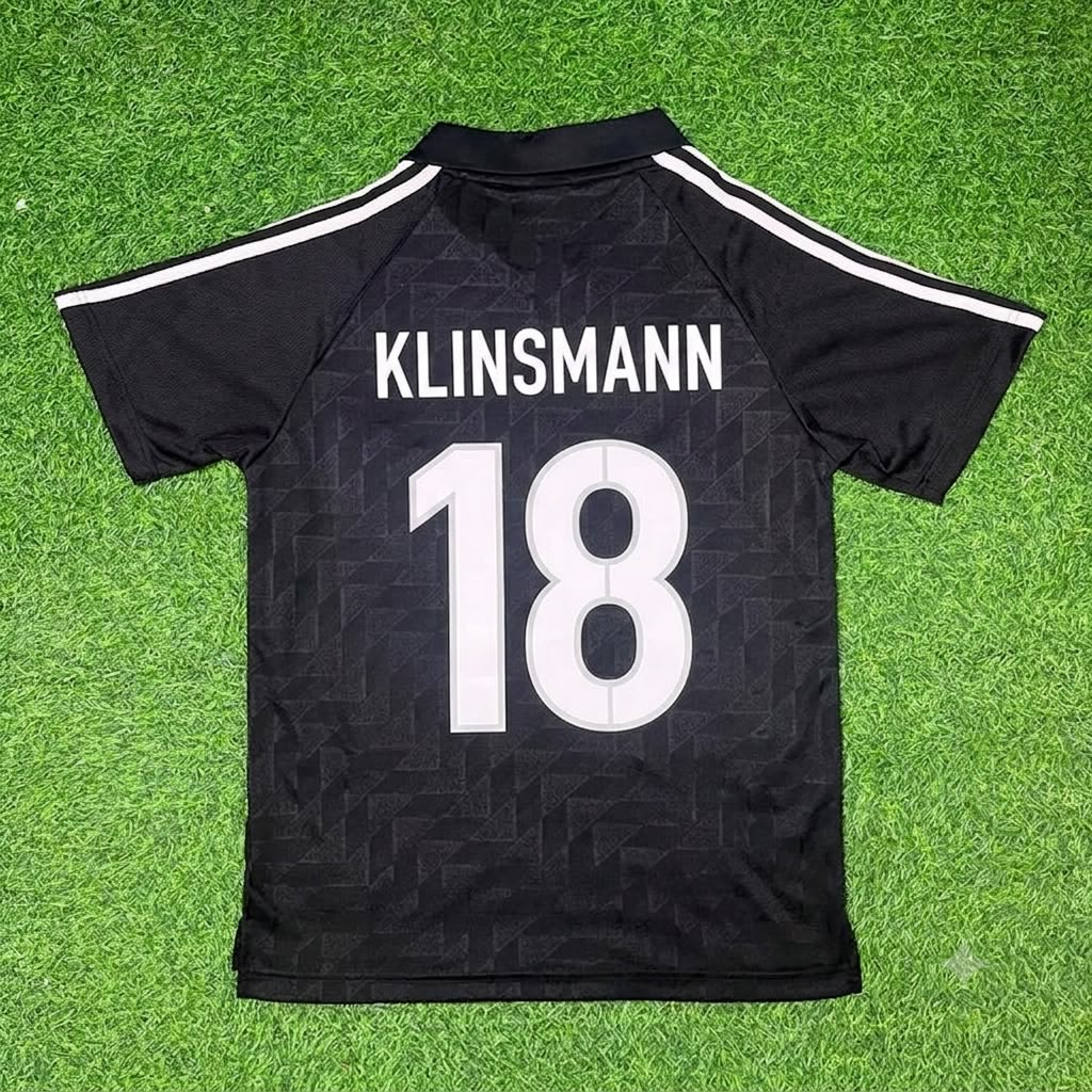 Jürgen Klinsmann Germany Deutschland Schwarzes Retro Fußballtrikot