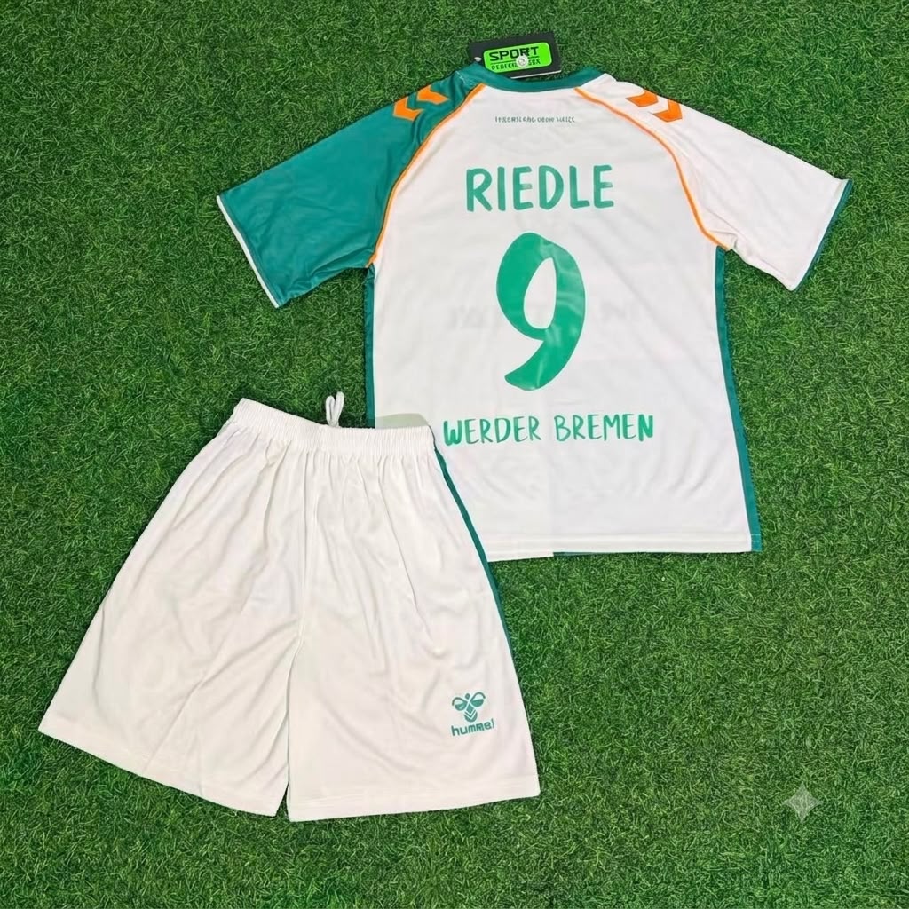 Karl-Heinz Riedle Werder Bremen Anniversary Kids Retro Football Jersey