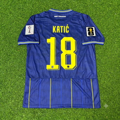 Nikola Katic Bosnia and Herzegovina 2026 World Cup Blue Football Jersey