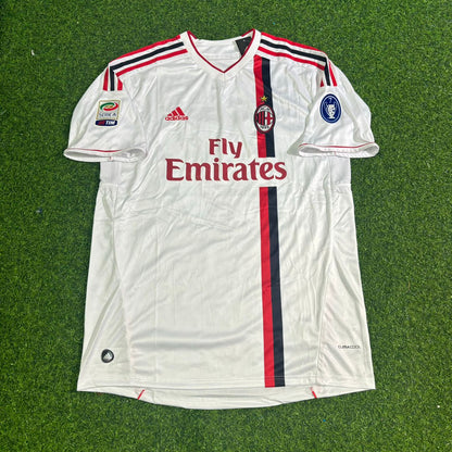 Kevin-Prince #70 Boateng Milan 2011-2012 White Away Retro Football Jersey