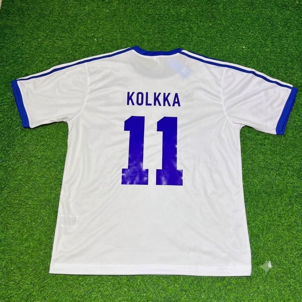 Joonas Kolkka Finland Home Retro Football Shirt Jalkapallopaita