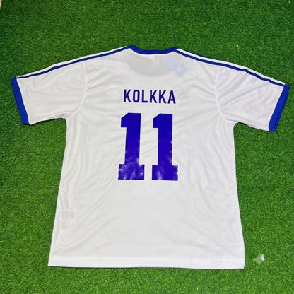 Joonas Kolkka Finland Home Retro Football Shirt Jalkapallopaita
