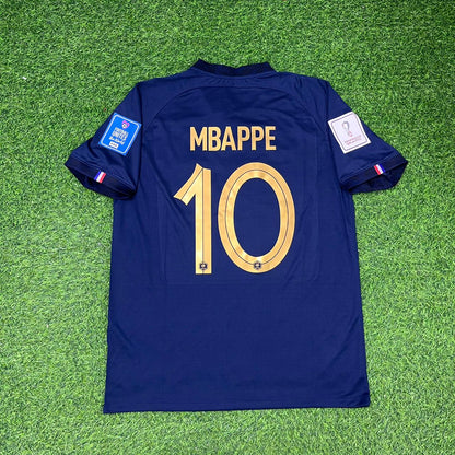 Kylian Mbappe France 2022 World Cup Final Retro Jersey Maillot Trikot Soccer Shirt