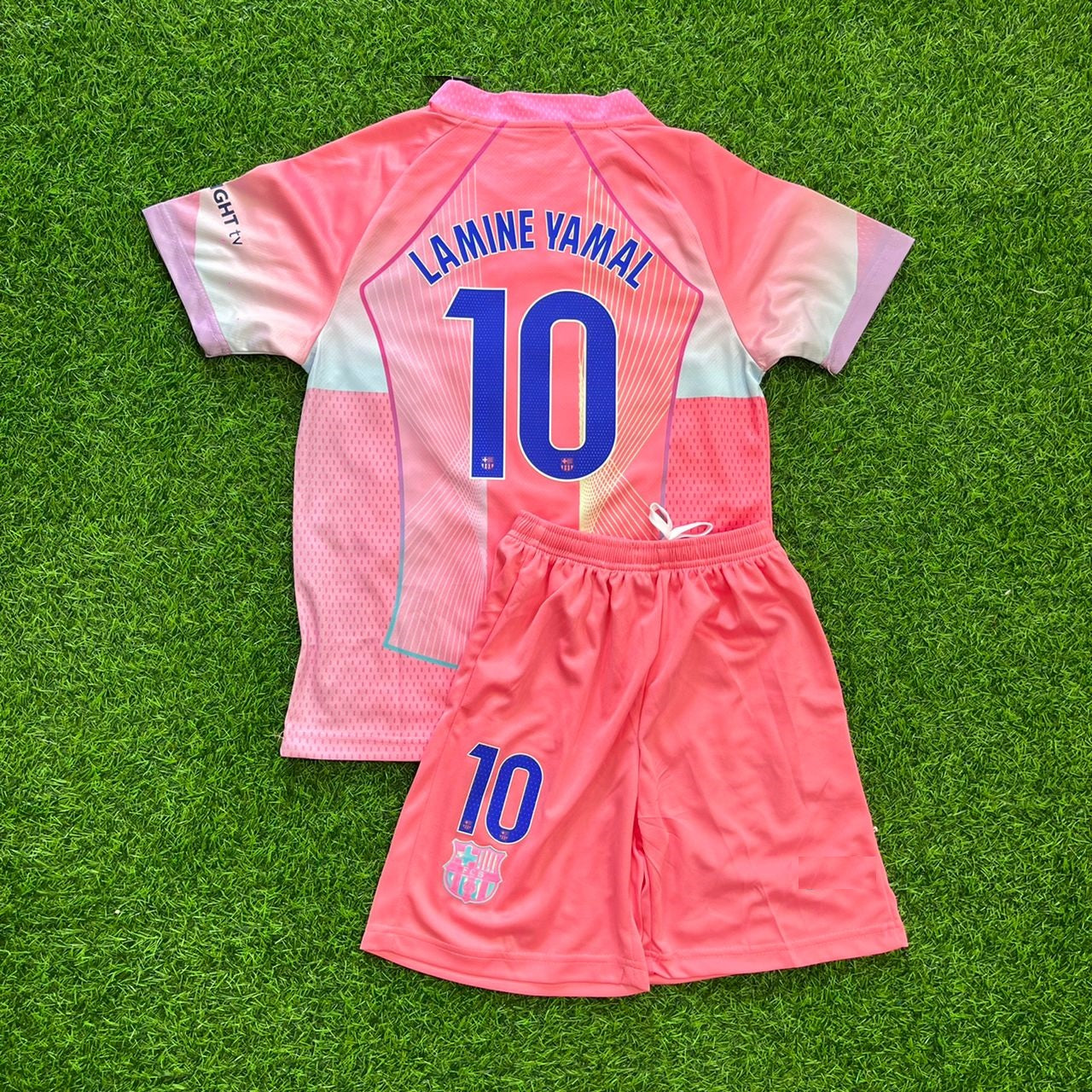 Lamine Yamal Barcelona Pink Neue Saison 2026 Kinder Trikot Kinder Trikot Maillot Fußball Shirt
