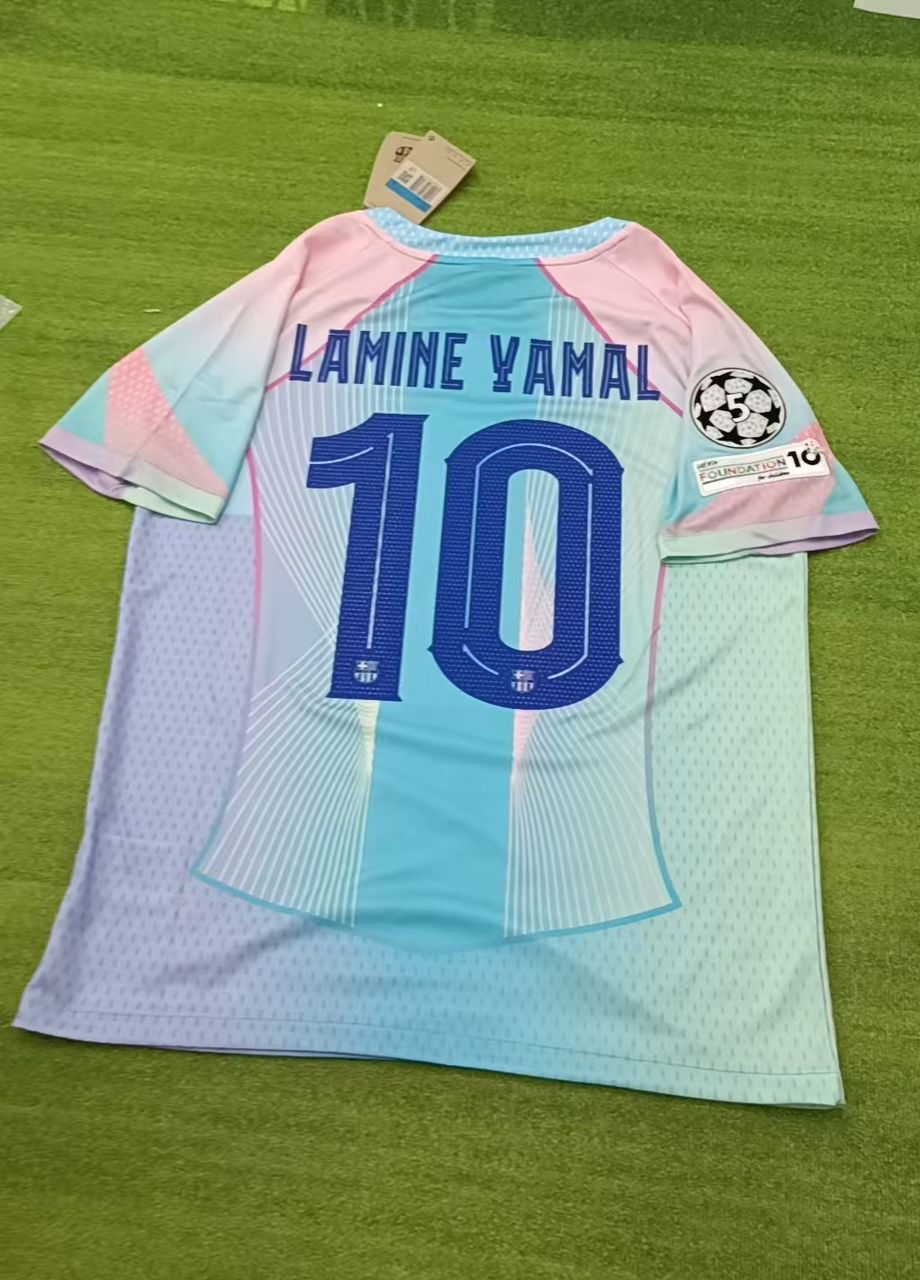Lamine Yamal Barcelona Home Number 10 Miami Sunset New Season 2026 Jersey Trikot Maillot Soccer Shirt