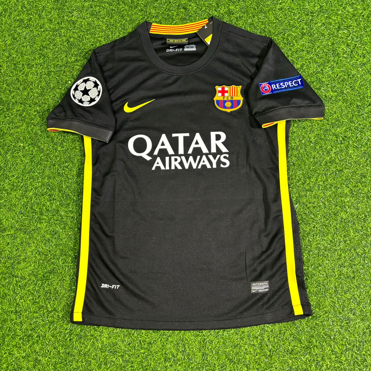 Lionel Messi #10 Barcelona 2013-2014 Black Retro Football Jersey