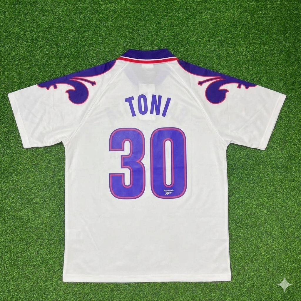 Luca Toni Fiorentina Retro White Football Jersey