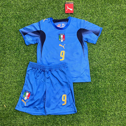 Luca Toni 9 - Italy 2006 World Cup Final Retro Kids Jersey Maillot Kinder Trikot Maglia Soccer Shirt