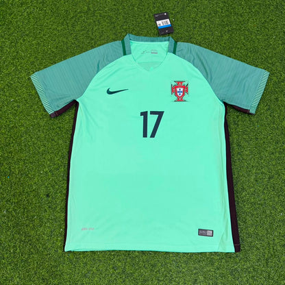 Luis Nani Portugal EURO 2016 Green Retro Football Jersey Trikot Maillot