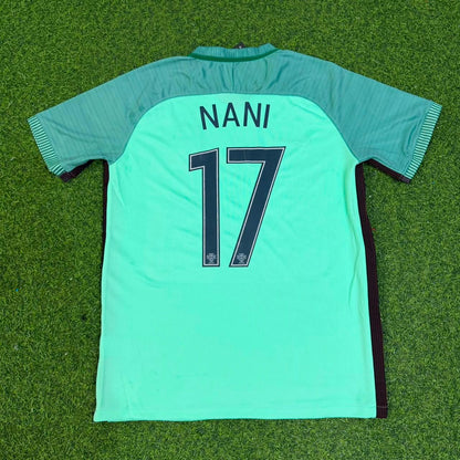Luis Nani Portugal EURO 2016 Green Retro Football Jersey Trikot Maillot