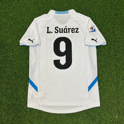 Luis Suarez Uruguay 2010 World Cup White Retro Football Jersey