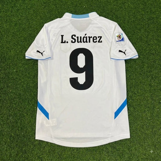 Luis Suarez Uruguay 2010 World Cup White Retro Football Jersey