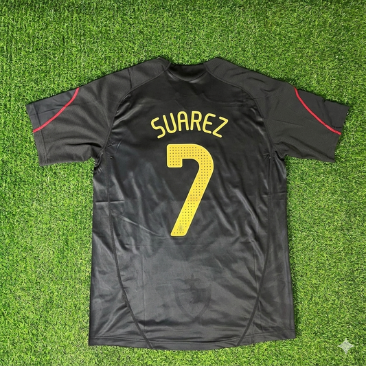 Luis Suarez – Liverpool 2009-10 Black Retro Kit Jersey – | Trikot | Maillot Soccer Shirt