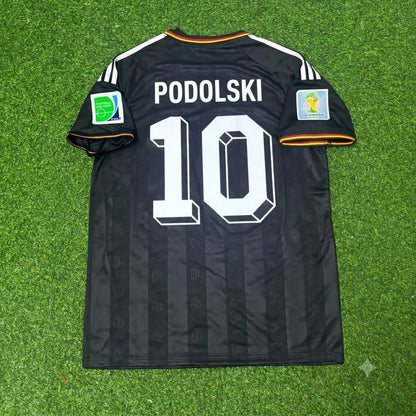 Lukas Podolski Germany 2014 World Cup Special Edition Black Retro Football Jersey