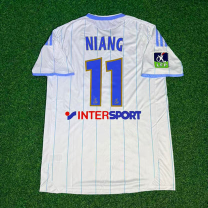 Mamadou Niang 11 – Olympique Marseille 2010 White Retro Kit Jersey Trikot Maillot