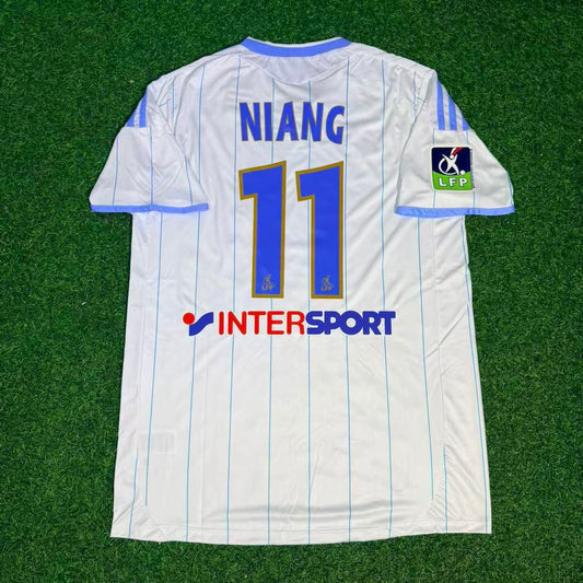 Mamadou Niang 11 – Olympique Marseille 2010 White Retro Kit Jersey Trikot Maillot