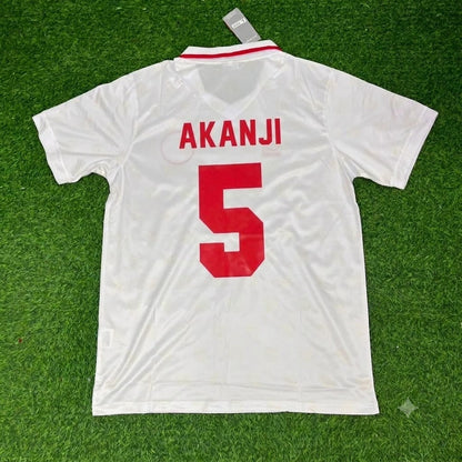 Manuel Akanji Switzerland 1994 World Cup White Retro Football Jersey