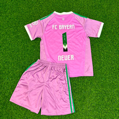 Manuel Neuer Bayern Munich Pink Goalkeeper Football Jersey Kit