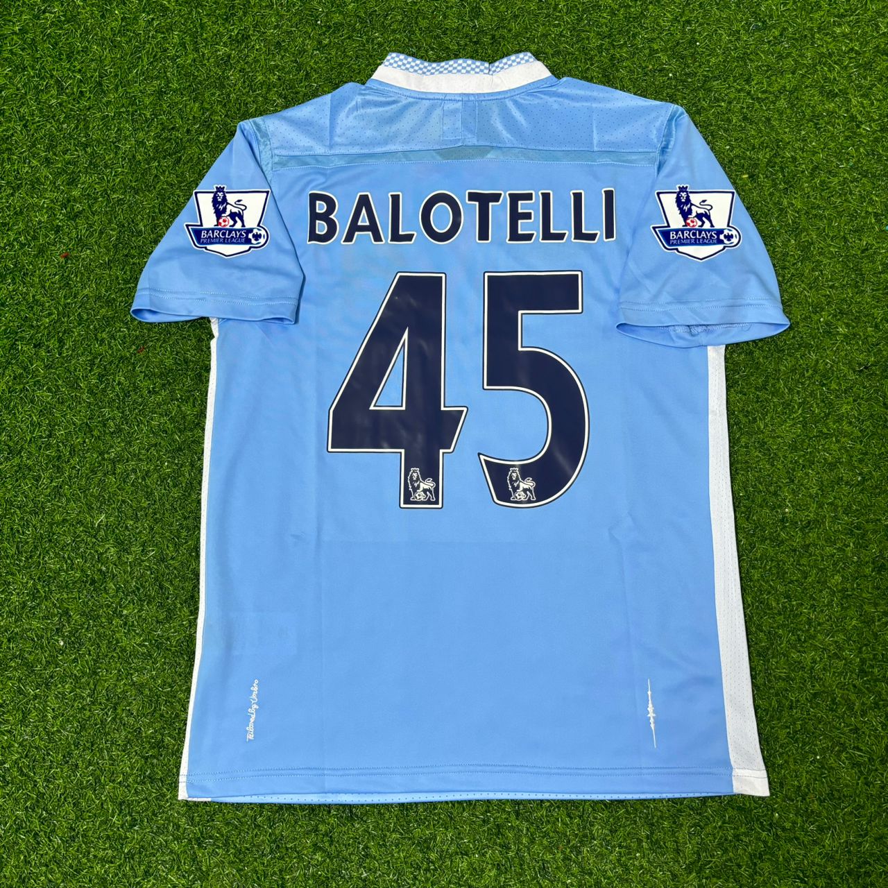 Mario Balotelli 45 Manchester City Heimtrikot 2011/12 Blaues Retro-Trikot Fußballtrikot