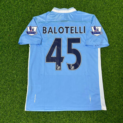 Mario Balotelli 45 Manchester City Heimtrikot 2011/12 Blaues Retro-Trikot Fußballtrikot