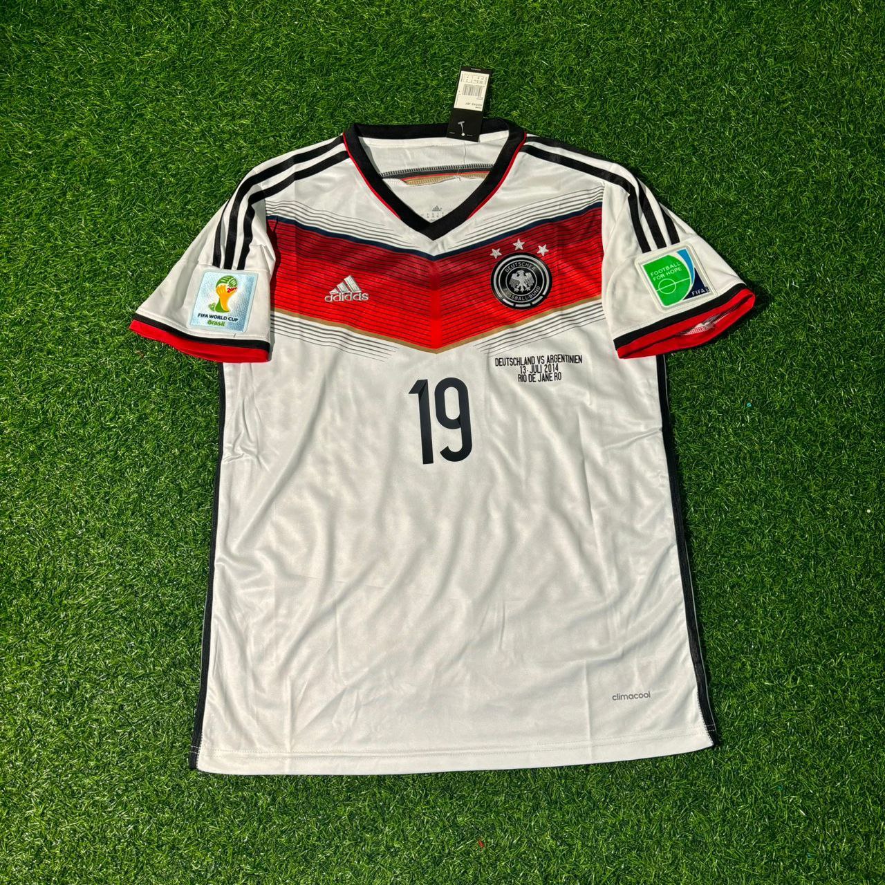 Mario Gotze - Germany Deutschland 2014 World Cup White Retro Kit Jersey Trikot Maillot Soccer Shirt